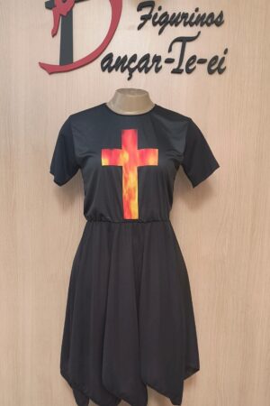 Vestido 8 pontas - Cruz de Fogo Pronta Entrega